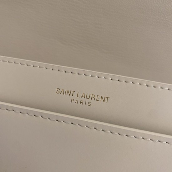 Fake YSL Saint Laurent Le Maillon Satchel Bag Beige Replica