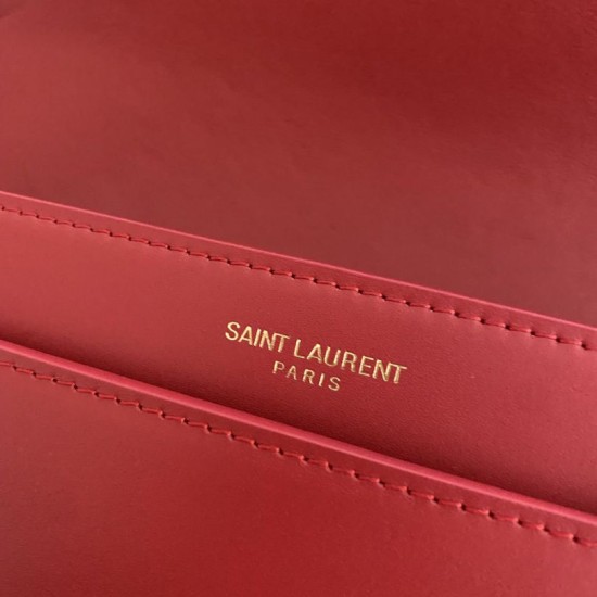 Fake YSL Saint Laurent Le Maillon Satchel Bag Red Replica