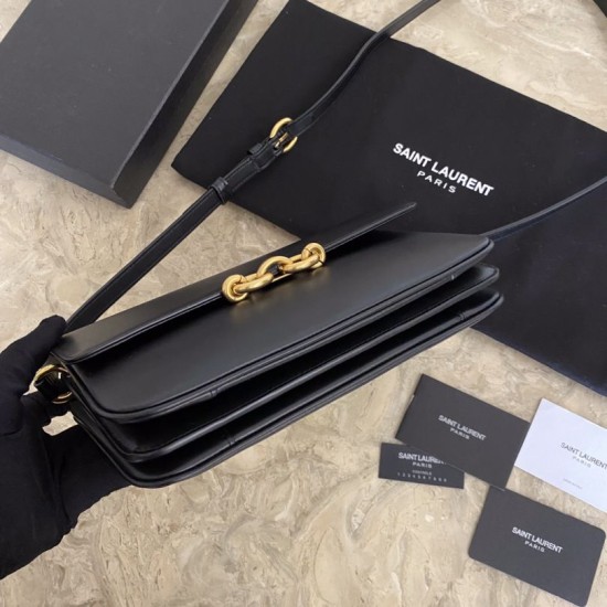 Fake YSL Saint Laurent Le Maillon Satchel Bag Black Replica