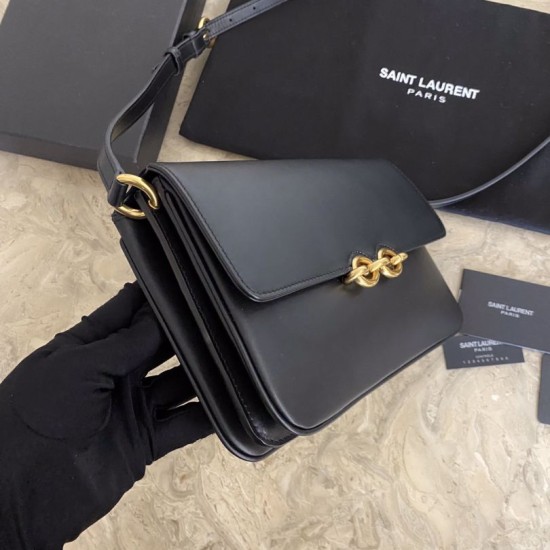Fake YSL Saint Laurent Le Maillon Satchel Bag Black Replica