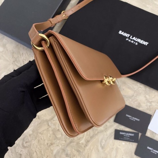 Replica YSL Saint Laurent Le Maillon Satchel Bag Brown