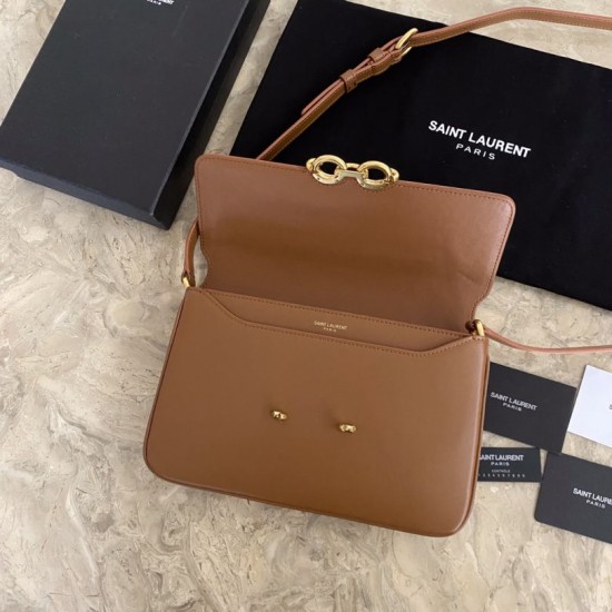 Replica YSL Saint Laurent Le Maillon Satchel Bag Brown