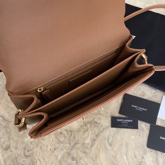 Replica YSL Saint Laurent Le Maillon Satchel Bag Brown