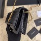 Fake YSL Small crocodile Satchel Bag Black Gold Replica