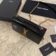 Fake YSL Small crocodile Satchel Bag Black Gold Replica