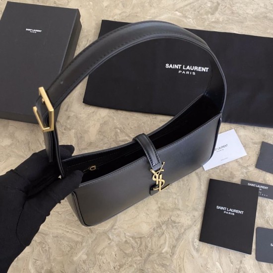 Replica YSL Saint Laurent hobo bag Black
