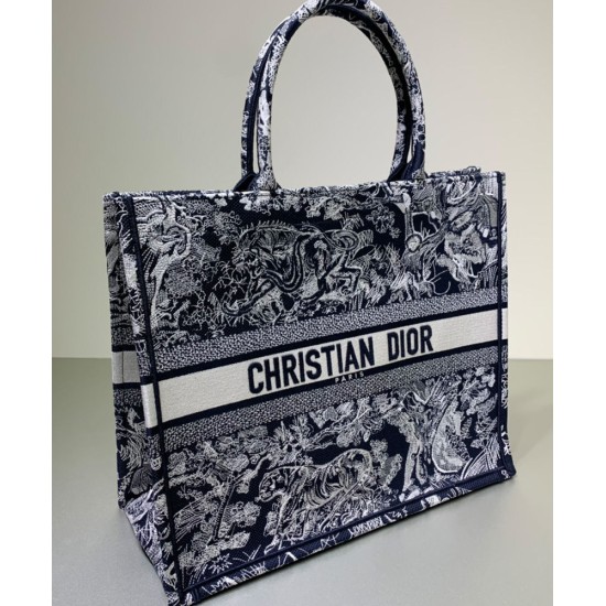 Replica Christian Dior Book Tote Dark Blue