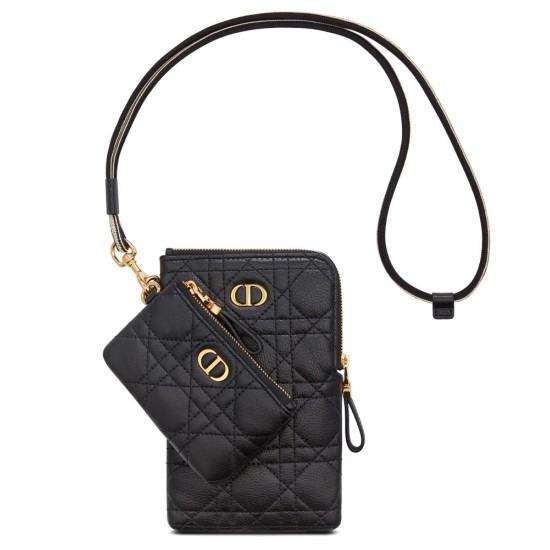 Fake Christian Dior Caro Multifunctional Pouch Black Replica
