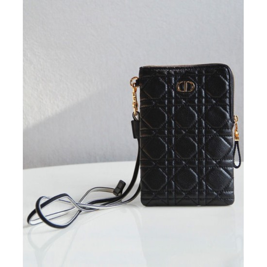 Fake Christian Dior Caro Multifunctional Pouch Black Replica