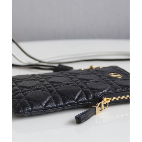 Fake Christian Dior Caro Multifunctional Pouch Black Replica