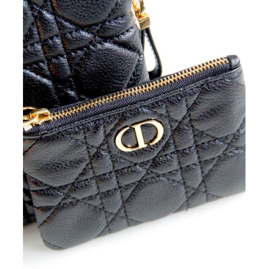 Fake Christian Dior Caro Multifunctional Pouch Black Replica
