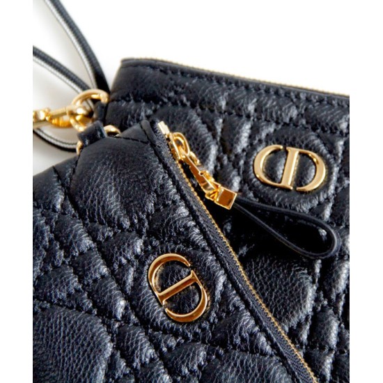 Fake Christian Dior Caro Multifunctional Pouch Black Replica