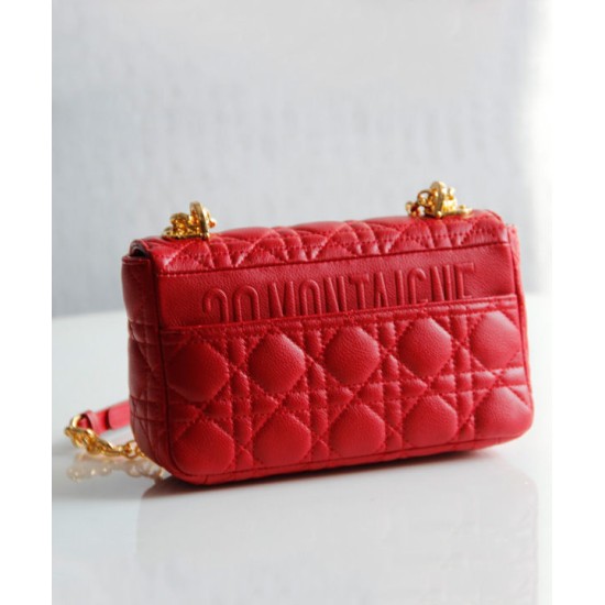 Fake Christian Dior Small Dior Caro Bag Red Replica