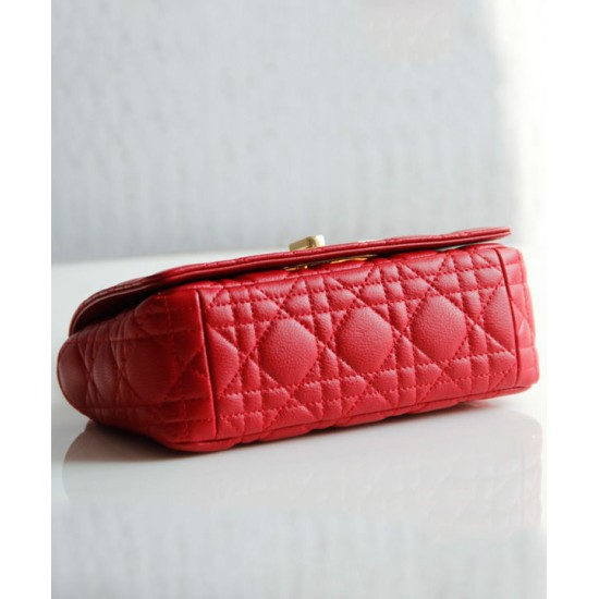 Fake Christian Dior Small Dior Caro Bag Red Replica