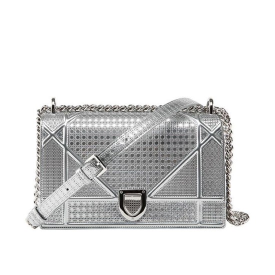 Replica Christian Dior Small Diorama flap bag Silver