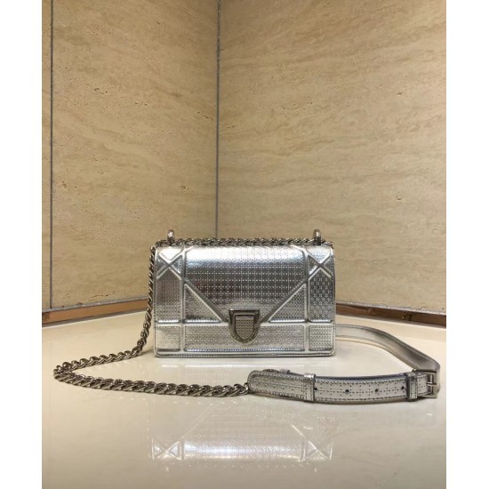 Replica Christian Dior Small Diorama flap bag Silver