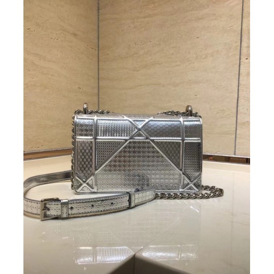 Replica Christian Dior Small Diorama flap bag Silver