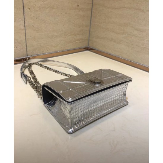 Replica Christian Dior Small Diorama flap bag Silver