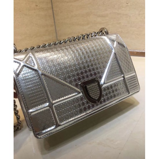 Replica Christian Dior Small Diorama flap bag Silver