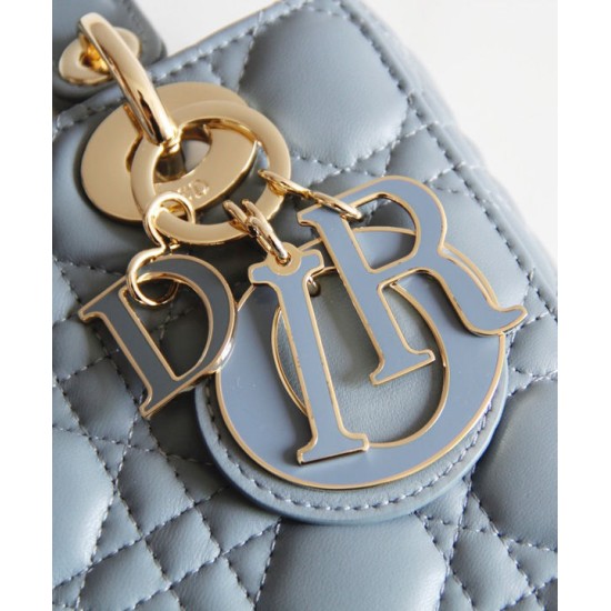 Fake Christian Dior Lady Dior My Abcdior Bag Light Blue Replica