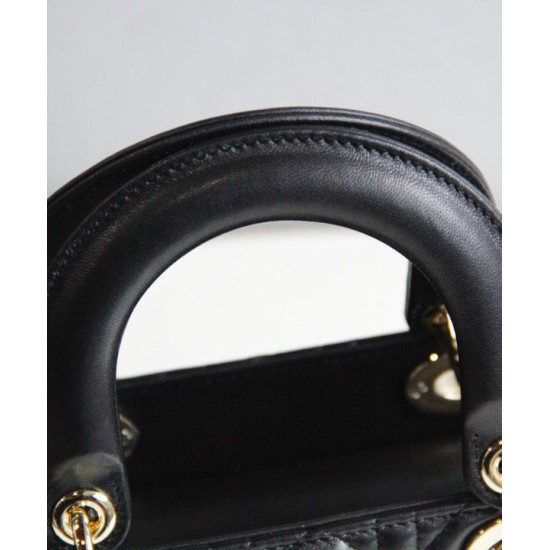 Fake Christian Dior Lady Dior My Abcdior Bag Black Replica