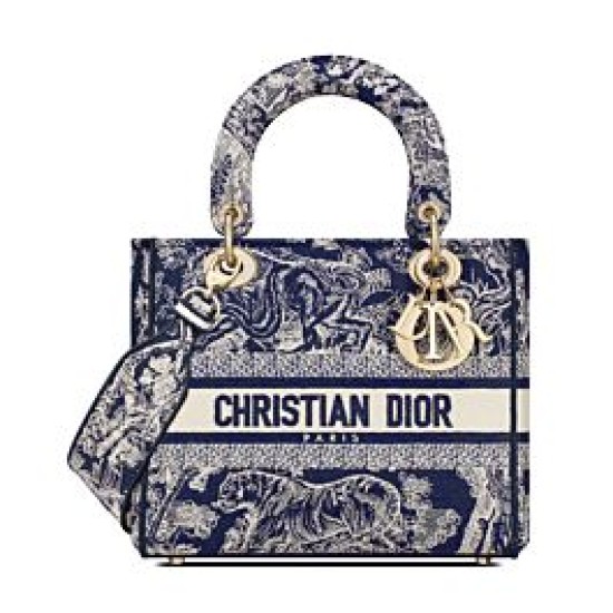 Replica Christian Dior Medium Lady D-Lite Bag Dark Blue