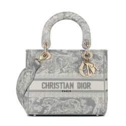 Replica Christian Dior Medium Lady D-Lite Bag Gray