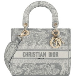 Replica Christian Dior Medium Lady D-Lite Bag Gray