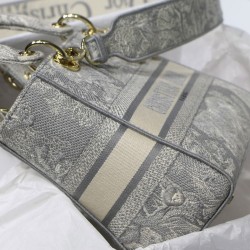 Replica Christian Dior Medium Lady D-Lite Bag Gray