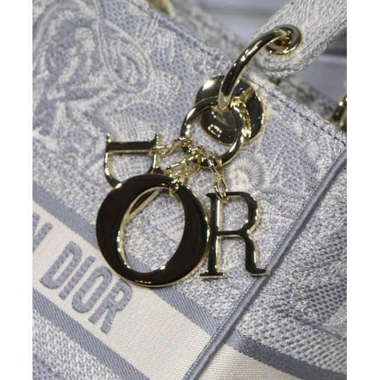 Replica Christian Dior Medium Lady D-Lite Bag Gray