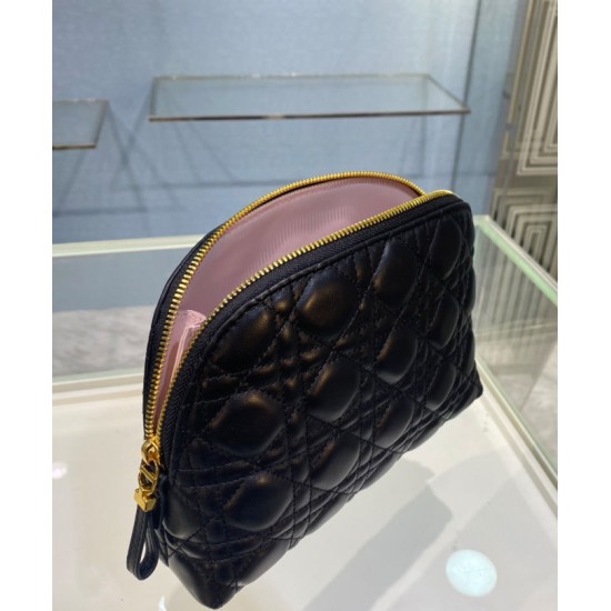Replica Christian Dior Caro Cosmetic Bag Black