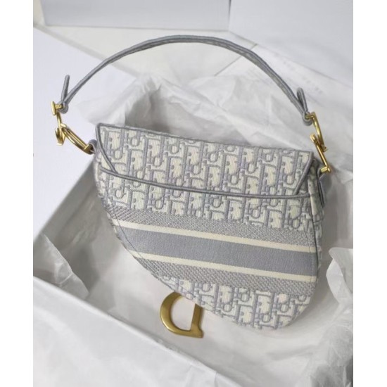 Replica Christian Dior Saddle Original Oblique Embroidered Canvas Bag Gray Fake Christian Dior Saddle Original Oblique Embroidered Canvas Bag Gray Replica