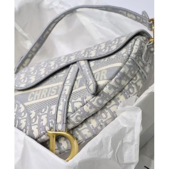 Replica Christian Dior Saddle Original Oblique Embroidered Canvas Bag Gray Fake Christian Dior Saddle Original Oblique Embroidered Canvas Bag Gray Replica