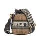 Replica Christian Dior Wicker Bucket Bag Apricot