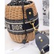 Replica Christian Dior Wicker Bucket Bag Apricot