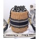 Replica Christian Dior Wicker Bucket Bag Apricot