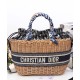 Replica Christian Dior Wicker Basket Bag Apricot