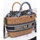 Replica Christian Dior Wicker Basket Bag Apricot