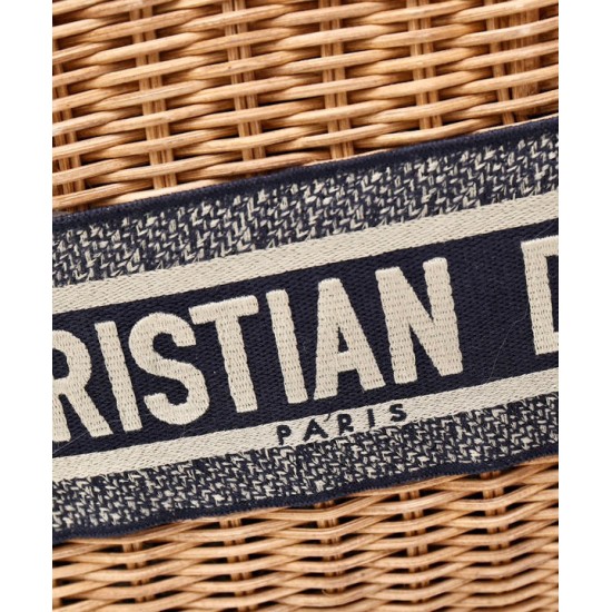 Replica Christian Dior Wicker Basket Bag Apricot