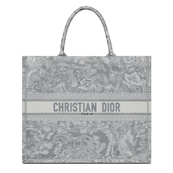 Fake Christian Dior Book Tote Gray Replica