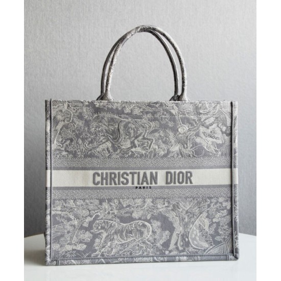 Fake Christian Dior Book Tote Gray Replica