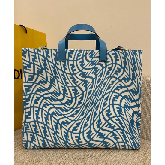 Replica Shopper Glazed Canvas Bag 8BH357 Blue