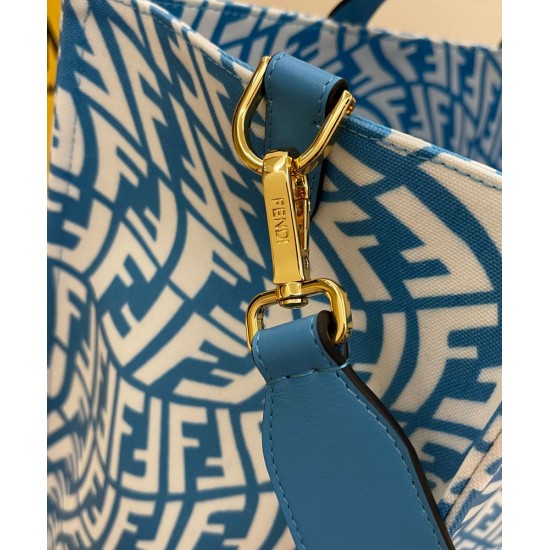 Replica Shopper Glazed Canvas Bag 8BH357 Blue