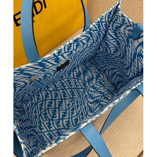 Replica Shopper Glazed Canvas Bag 8BH357 Blue