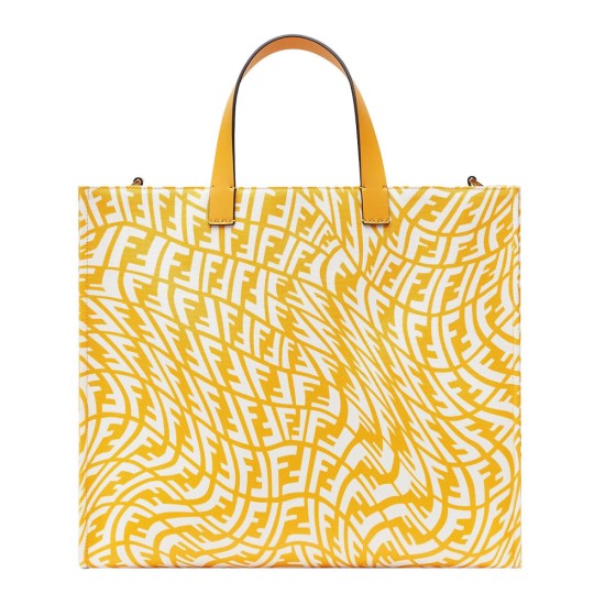 Fake Shopper Glazed Canvas Bag 8BH357 Yellow Replica