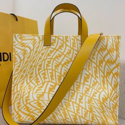 Fake Shopper Glazed Canvas Bag 8BH357 Yellow Replica