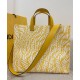 Fake Shopper Glazed Canvas Bag 8BH357 Yellow Replica