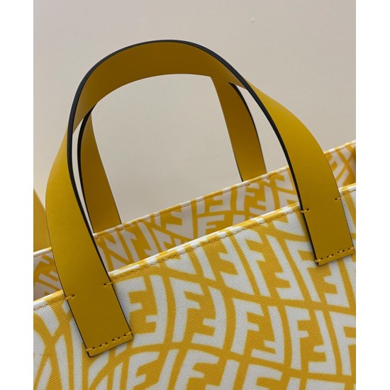 Fake Shopper Glazed Canvas Bag 8BH357 Yellow Replica