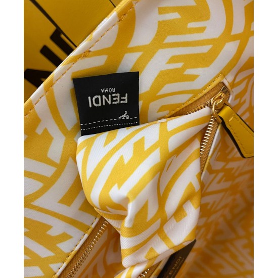 Fake Shopper Glazed Canvas Bag 8BH357 Yellow Replica