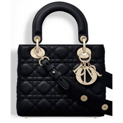 Fake Dior Lady Dior Bag Black Replica